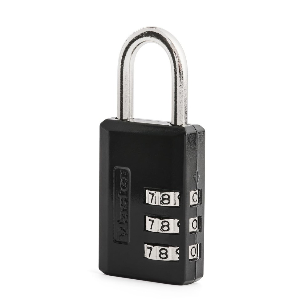 Master Lock Black Combination Padlock, Indoor Gym Locker Lock with Customizable