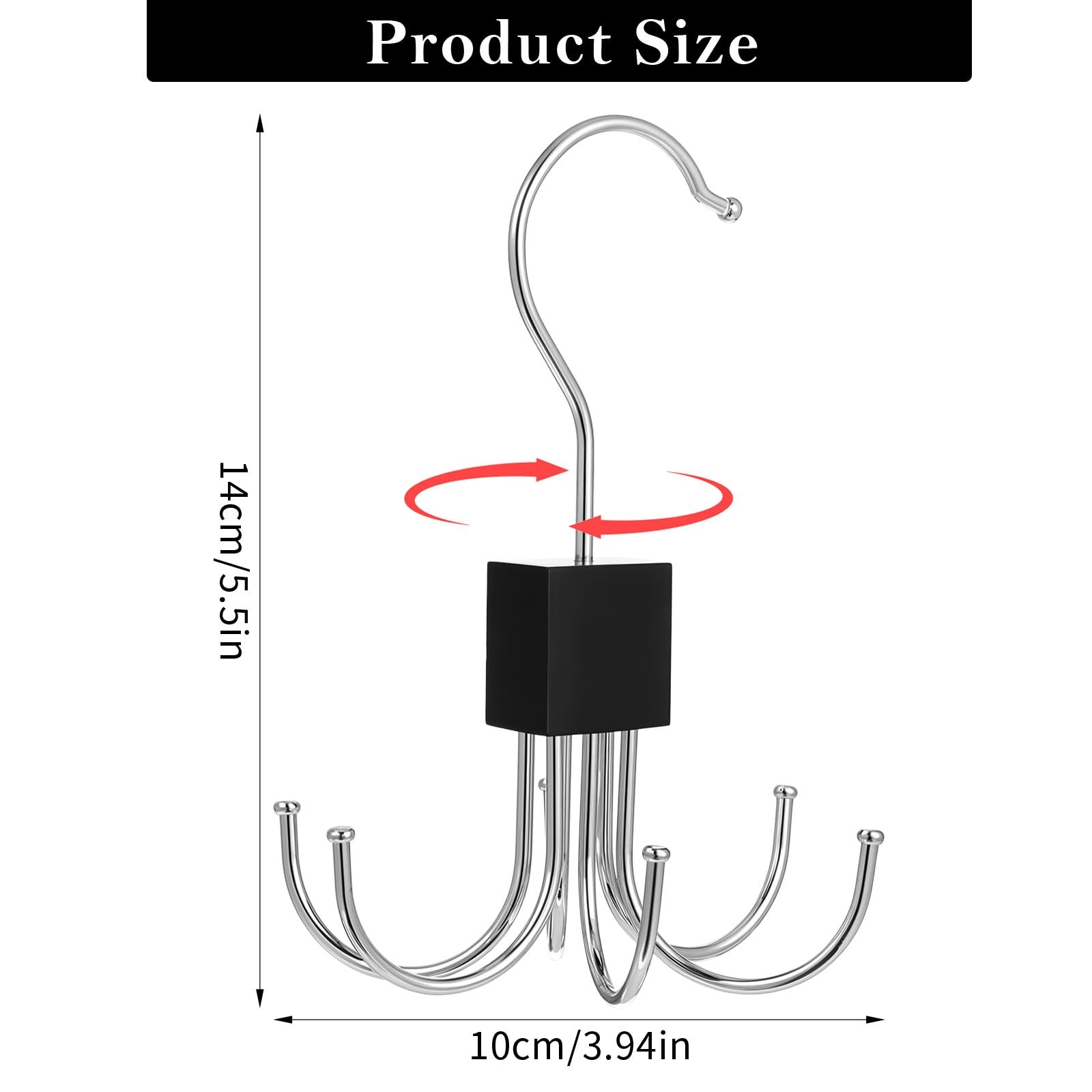 2 Pack Belt Hanger Organizer 360° Rotatable Bra Storage Rack for Ties Tank Tops