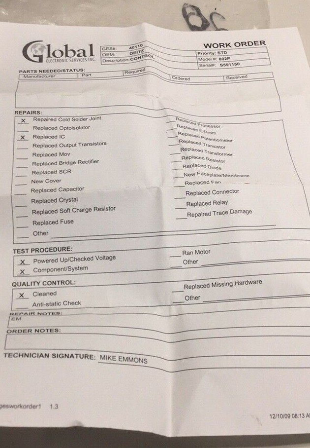 Deitz 802P AD656 Used Rotary Encoder