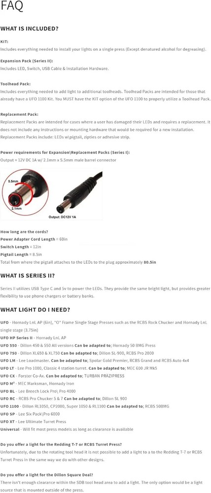 UFO LM Reloading Press Light for Lee Loadmaster