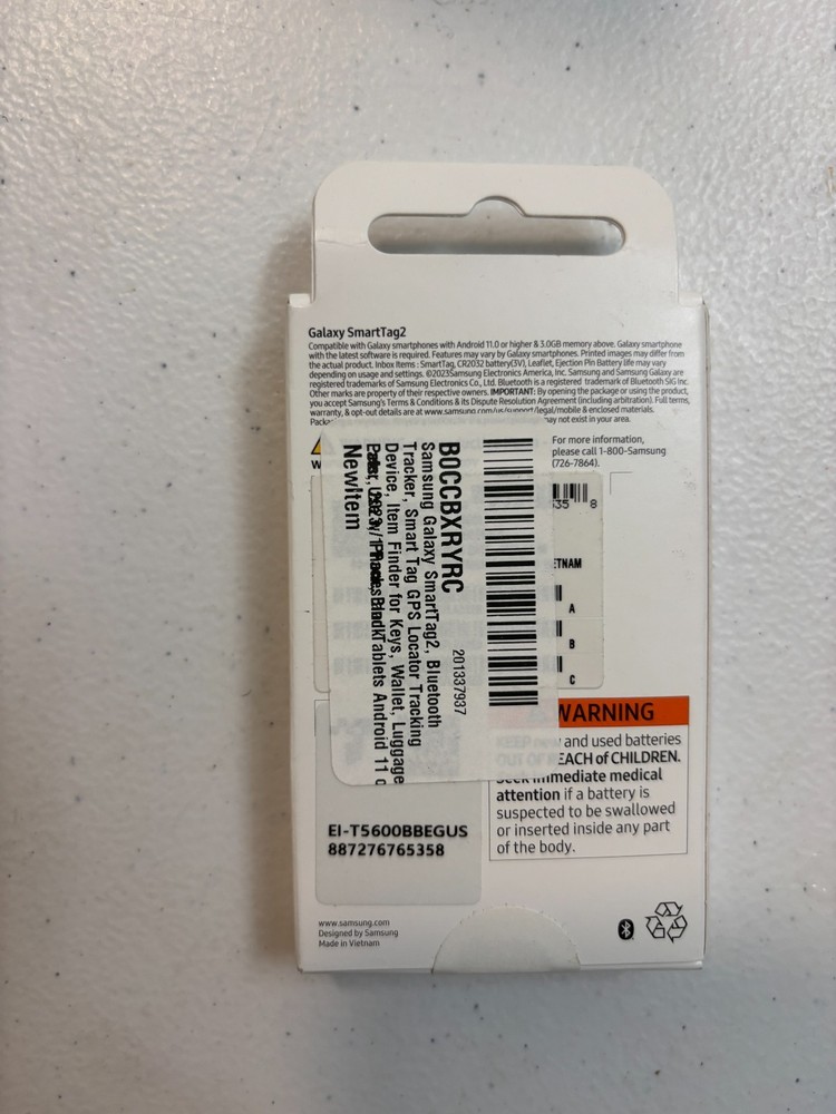 SAMSUNG Galaxy SmartTag2 Bluetooth GPS Smart Tracker Black 1-Pack