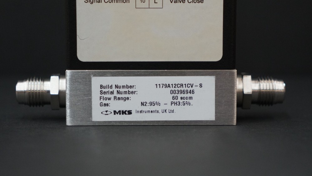 MKS Instruments 1179A12CR1CV-S Mass Flow Controller MFC, 60 SCCM N2 95% / PH3 5%
