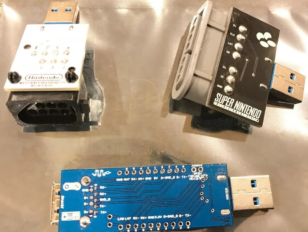 Mister FPGA SNAC USB For SNES & NES Controllers. Now includes Left angle USB ext