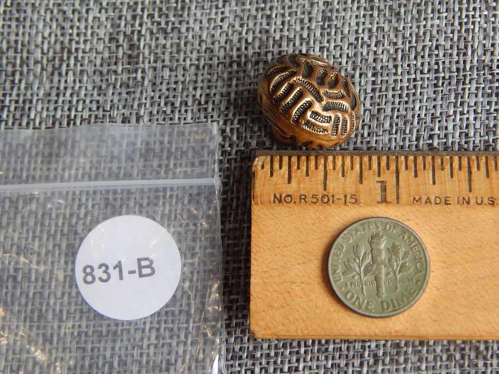 Antique Vtg Brass Robe Button Aprx: 7/4" #831-B