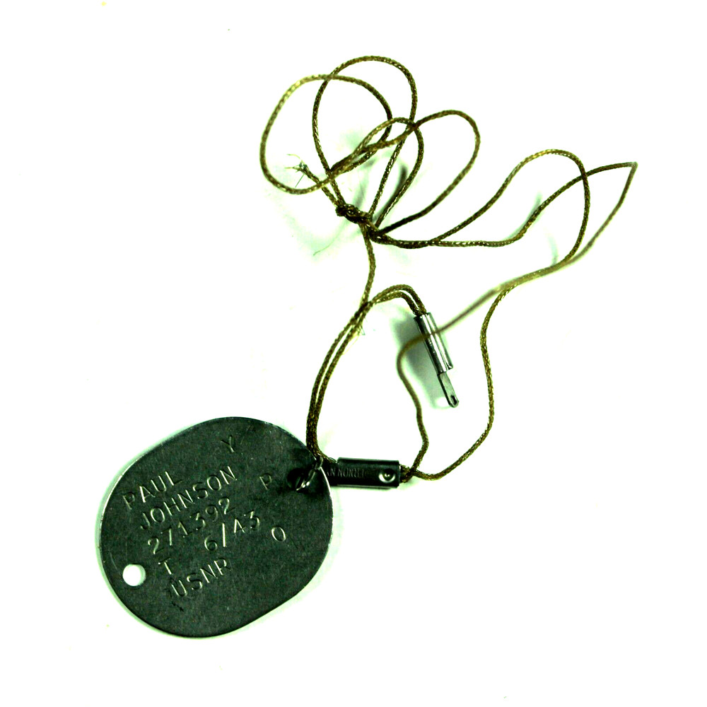 ORIGINAL WWII US NAVY USN DOG TAG IDENTIFICATION PLATE CHAIN 1943