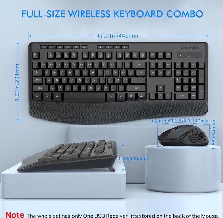 E-yooso Key Board And Mouse Combo Wireless E787
