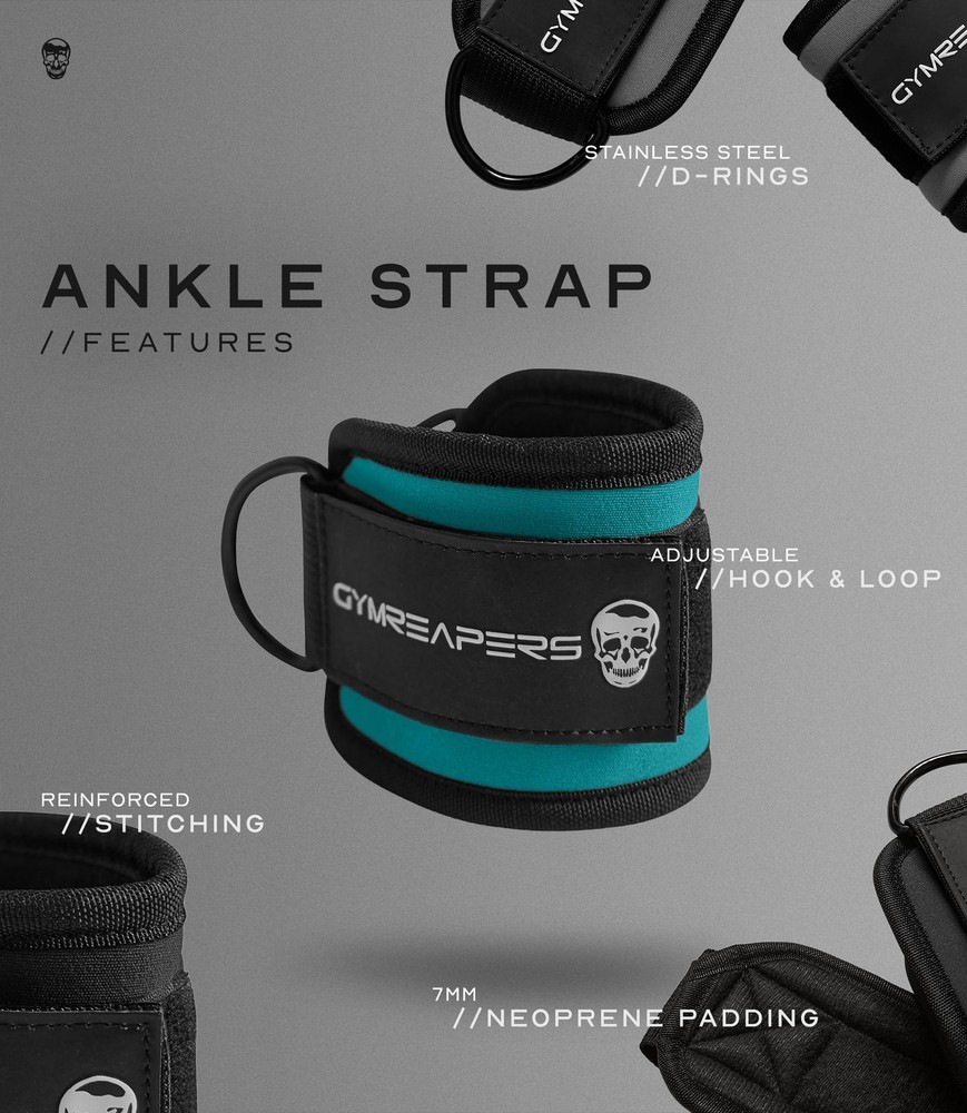 Ankle Straps Pair For Cable Machine Kickbacks Glute Workouts Lower Body Exerc...