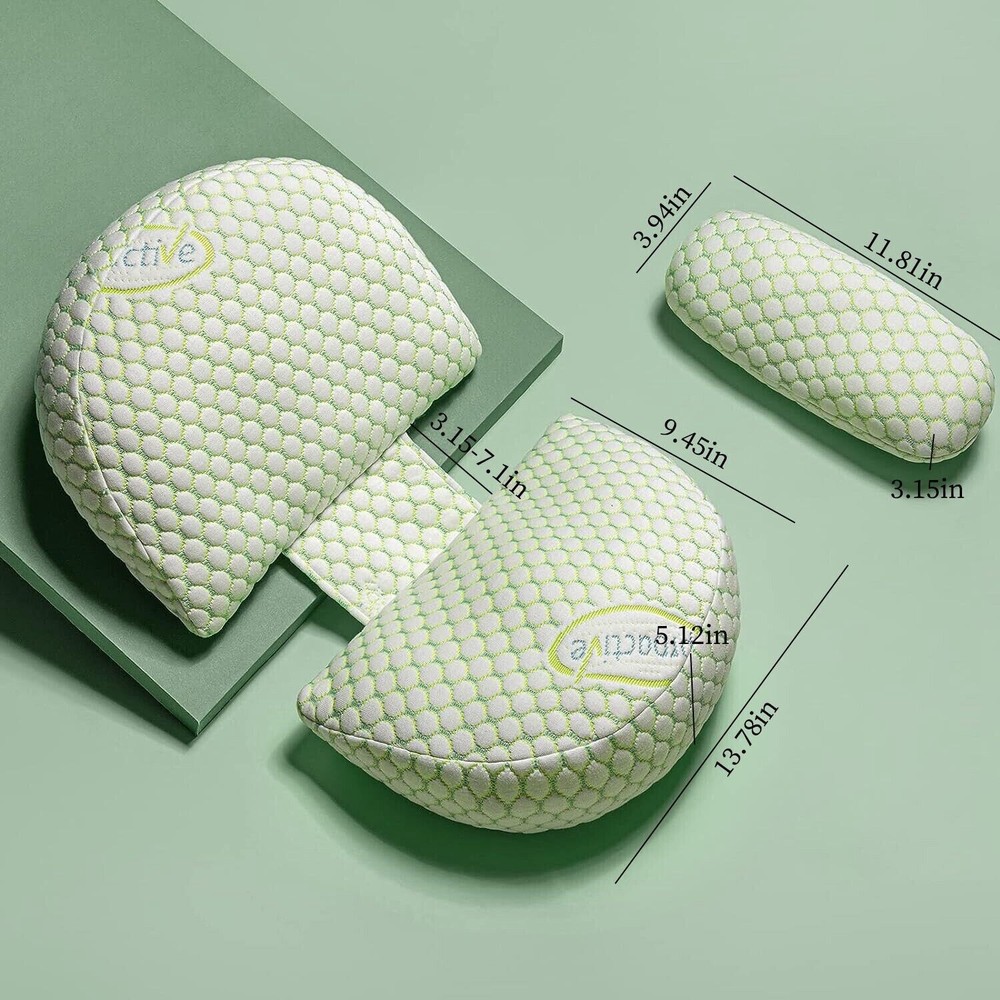 Pregnancy Support Pillow Adjustable & Detachable Support Back, Legs, Belly & Hip