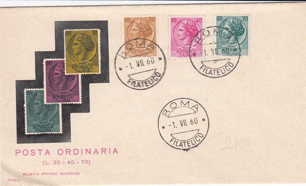 1/7/1960- 1 FDC FIRST DAY "ORDINARY POST" (L2101)