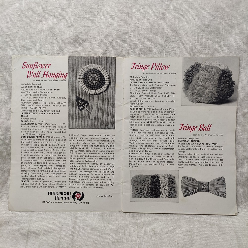 1960s American Thread Star Book 212 Bedding Knitting & Crochet Pattern Book