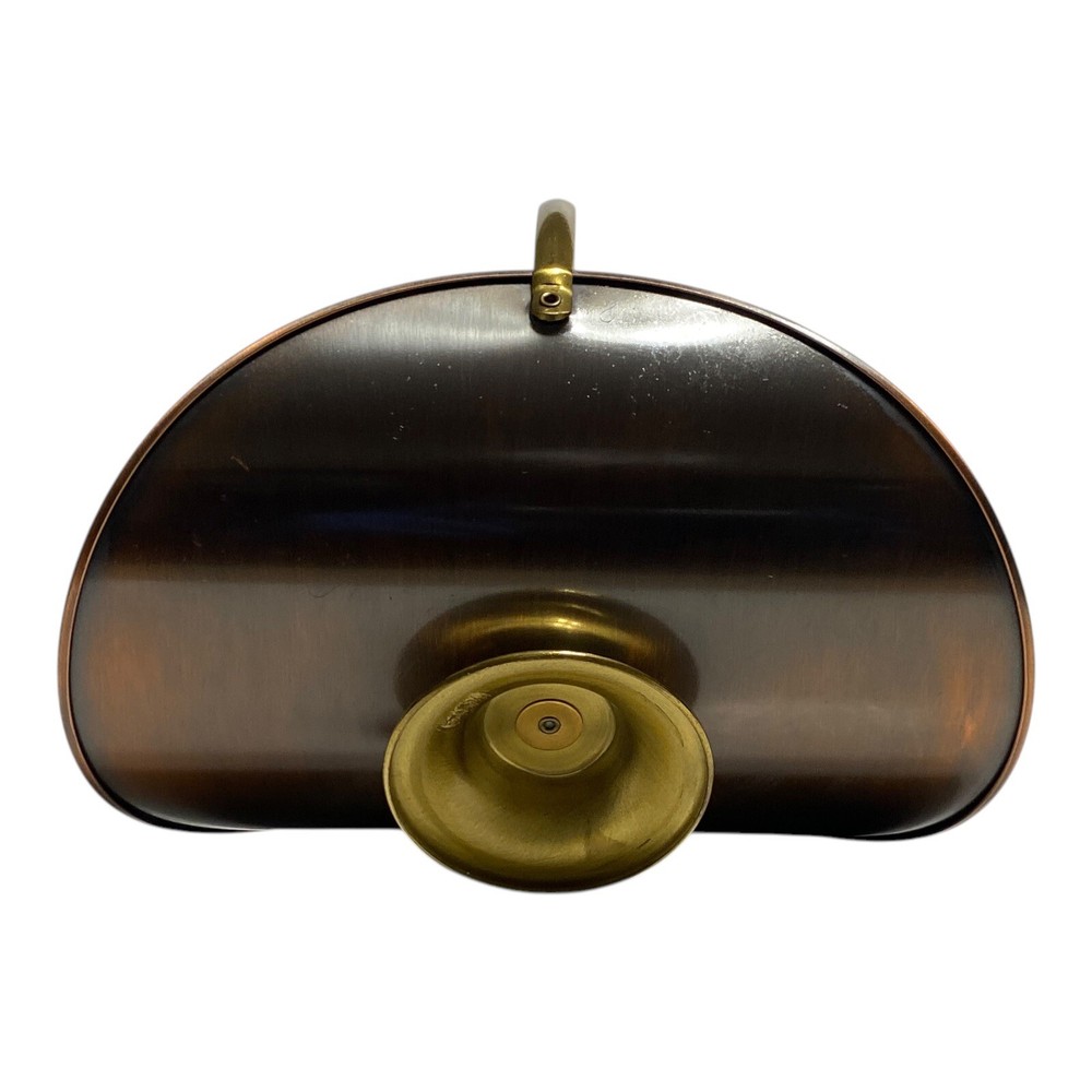 Coppercraft Guild Burnished Copper Mini basket with Brass Base and Swing Handle