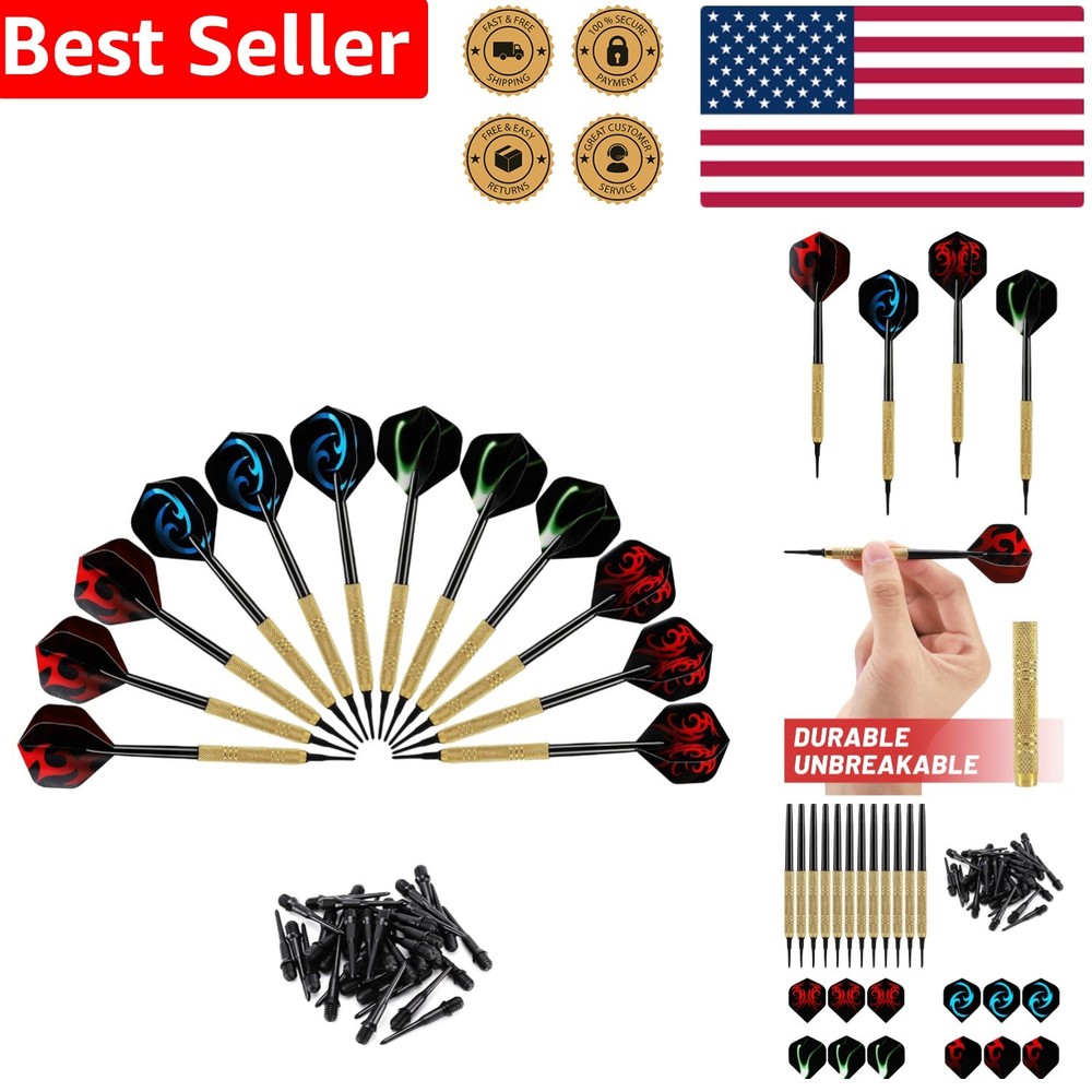 Enjoyable 12 Pcs Soft Tip Darts for Electronic Dartboards + 36 Replacement Tips