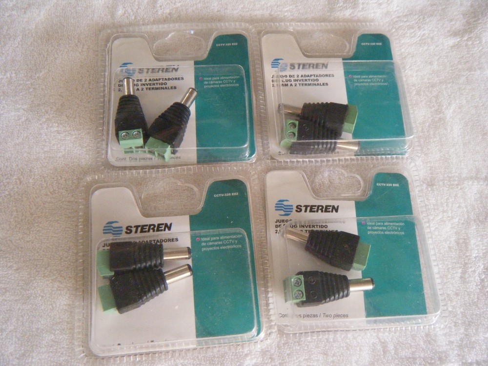 Lot 4 sets Security System Wire Cable CCTV CameraPower Supply end. Two terminals