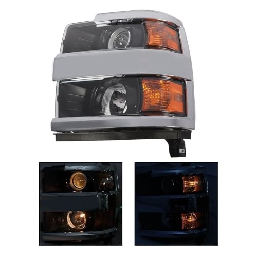 Driver Side Halogen Headlight Assembly Compatible with Silverado 2500/HD Left