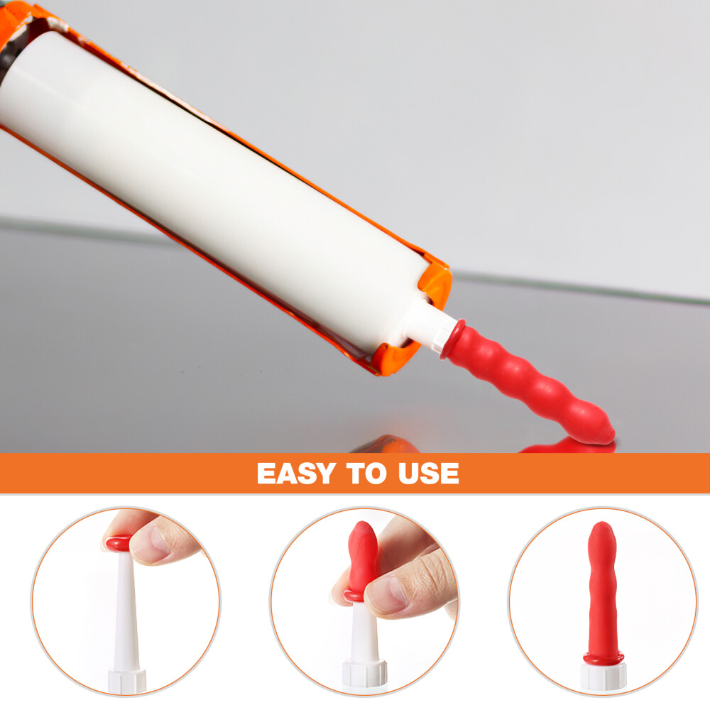 50pc Caulking Tool Caps Red - Sealing & Preserving