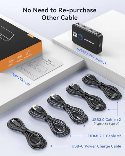 USB KVM Switch For Two Computers One Monitor