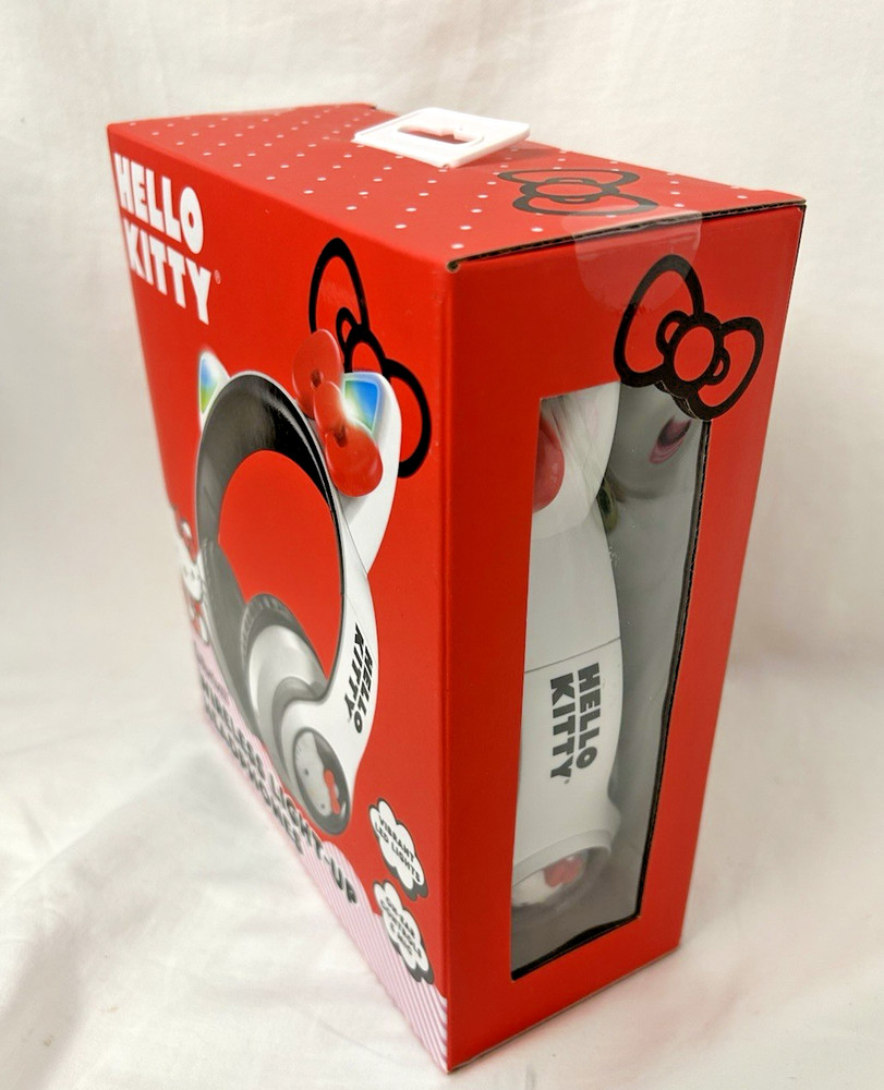 Hello Kitty Wireless Light Up Headphones Bluetooth White Sanrio Foldable Adjust