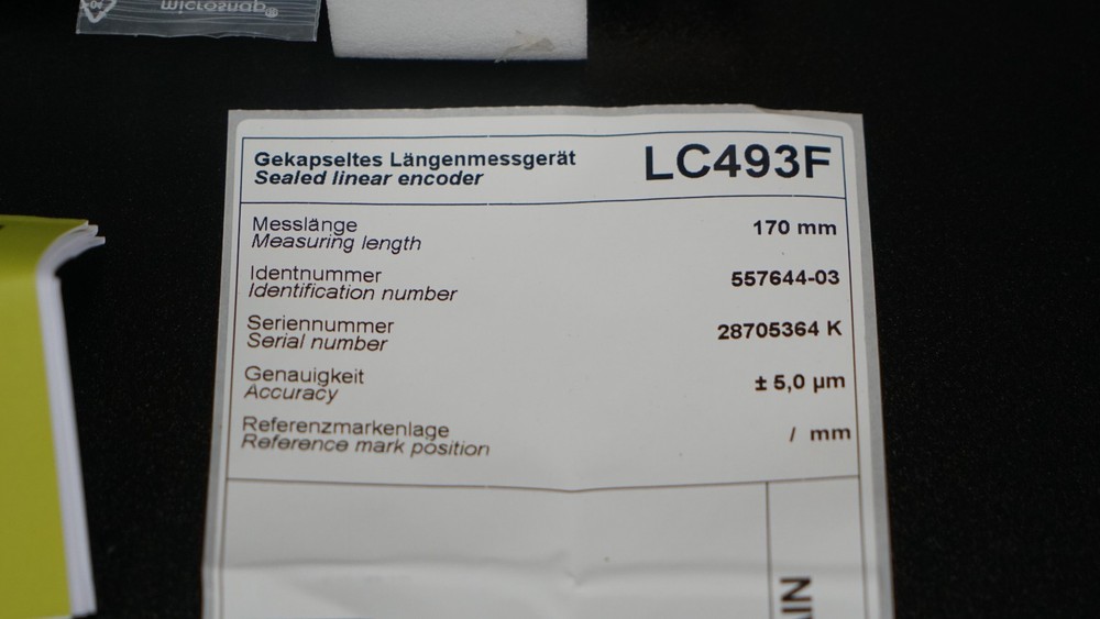 HEIDENHAIN 557644-03 Linear Encoder Scale LC493F, 170mm, 5.0um