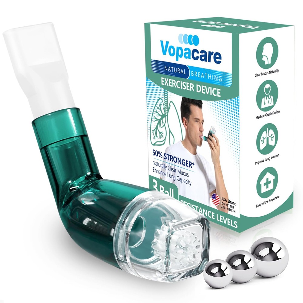 Flutter Valve Breathing Exercise Device for Lungs, Mucus Removal & Lung Stren...