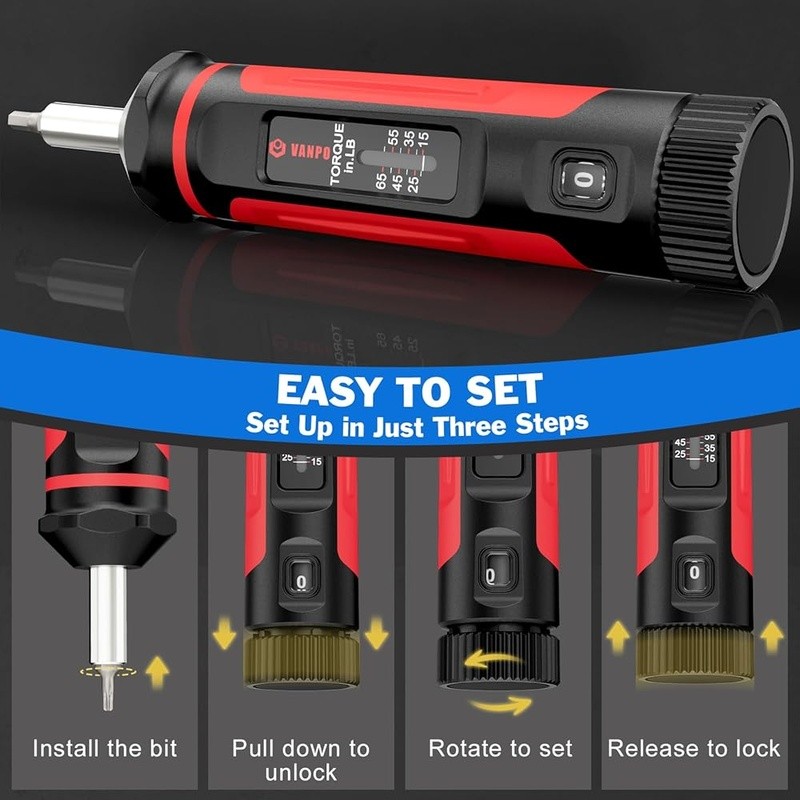 41PCS Torque Screwdriver Set Precision 1/4" Drive Durable S2 Bits Storage Case