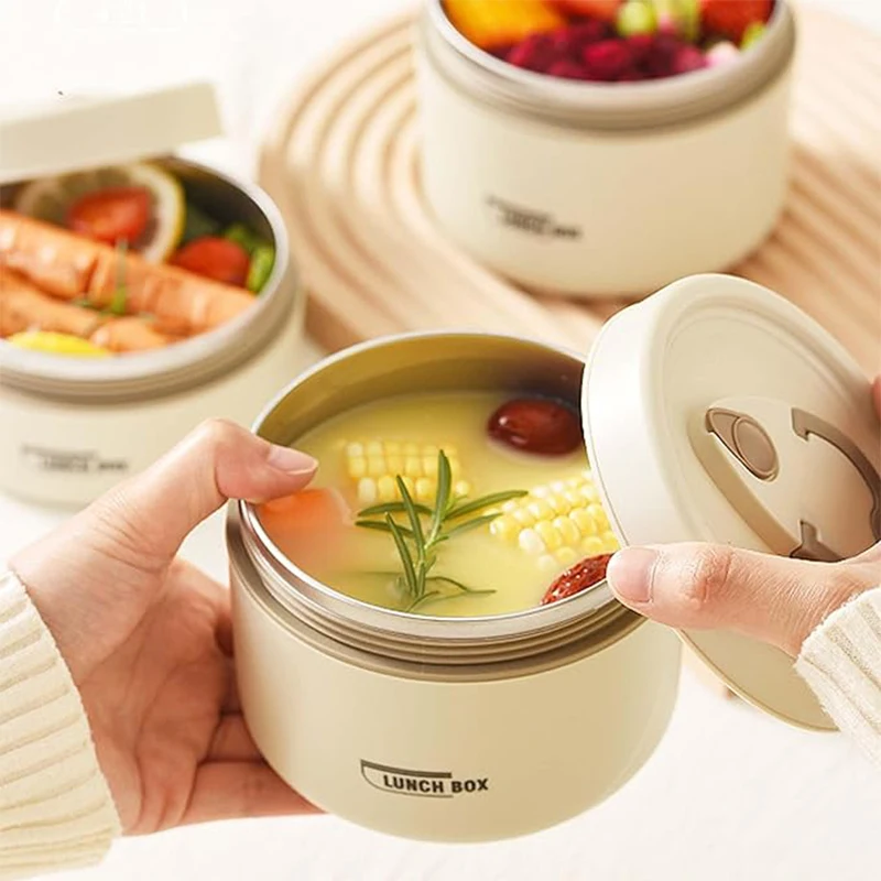 Portable Insulated Lunch Container Set - Stackable Thermal Boxes for Adults & Ki