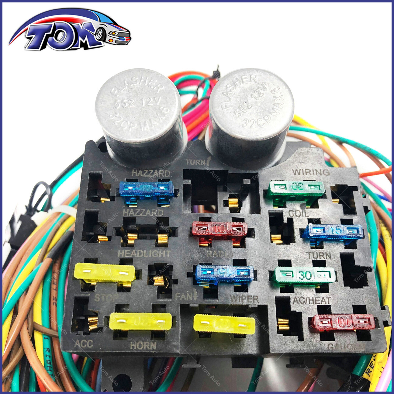 Universal Wire 12 Circuit Wiring Harness For Chevy Mopar Ford Street Hot Rod