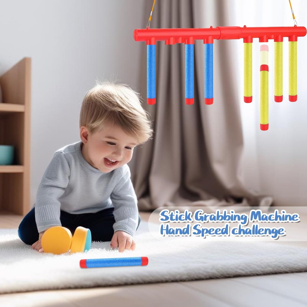 Reflex Drop Sticks Challenge Game 3-Speed Modes Solo Dual Hand-Eye Coordination