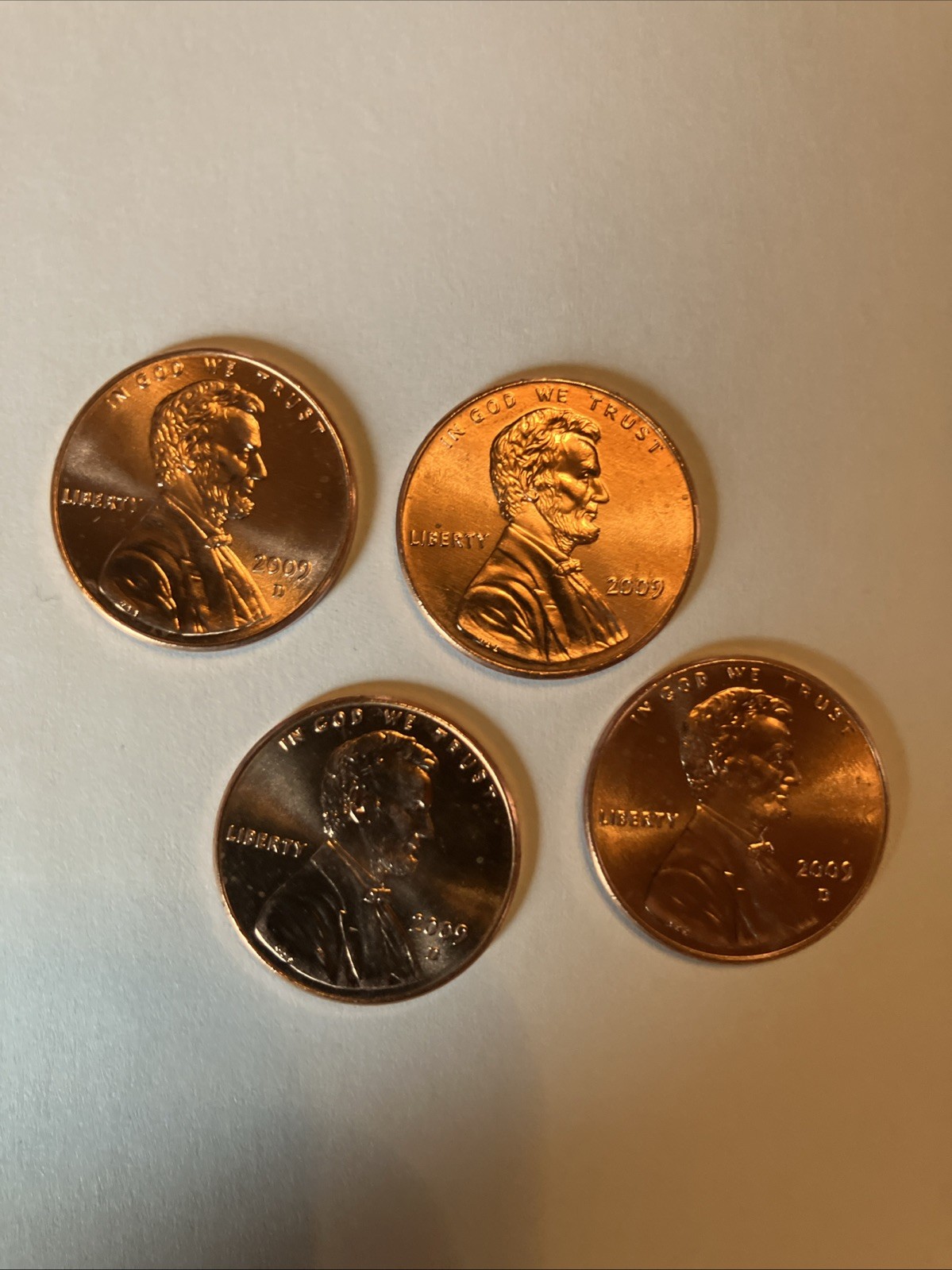 2009 P+Ds Lincoln Bicentennial Cent 4 Coin Set Brilliant Uncirculated