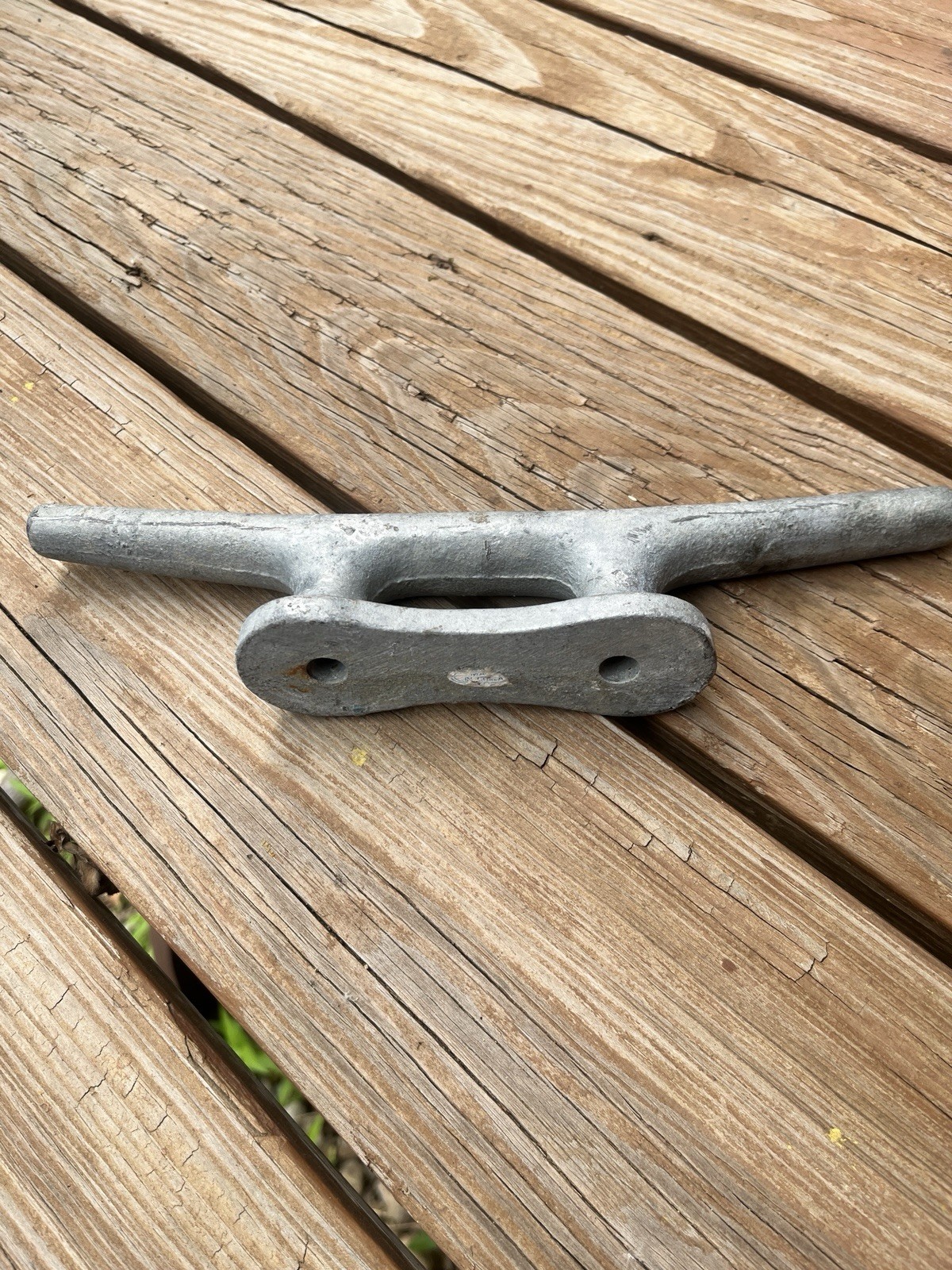12" Iron, Boat Dock Cleat, Galvanized, used