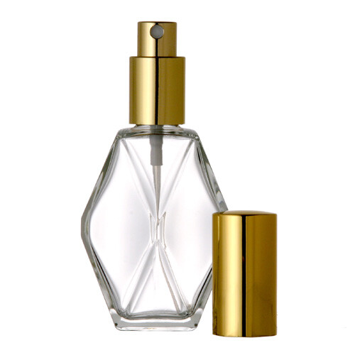12 Refillable Perfume Bottles- 2 oz. Atomizer Luxury Bottle, Diamond Shape, 60ml