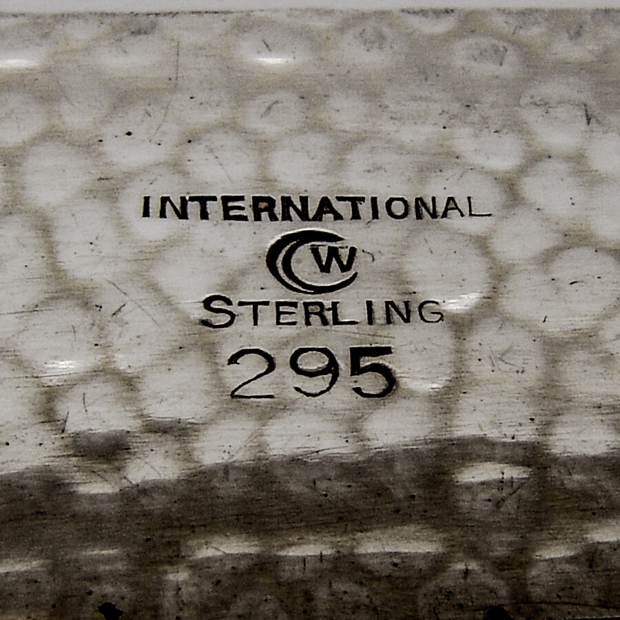 Hammered Rectangle Napkin Ring Watrous Sterling Silver Inscribed