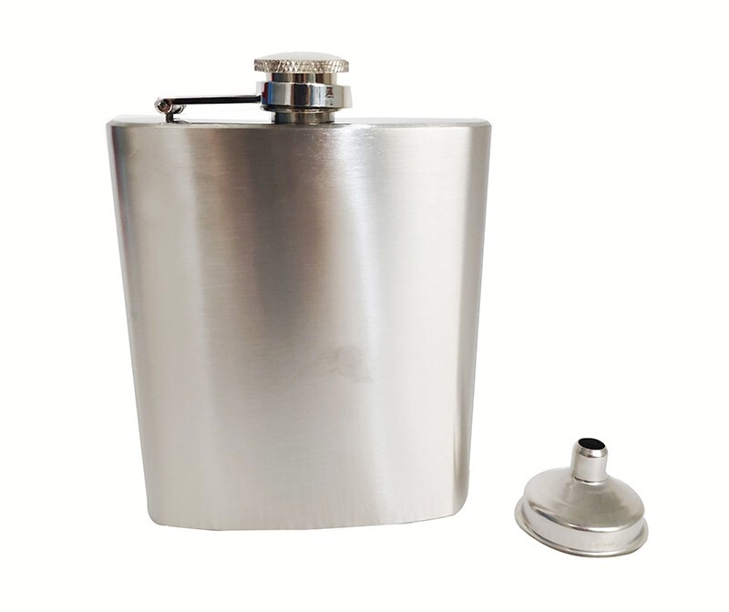 12oz Portable Stainless Steel Alcohol Pocket Flask Whiskey Stoup with Funnel