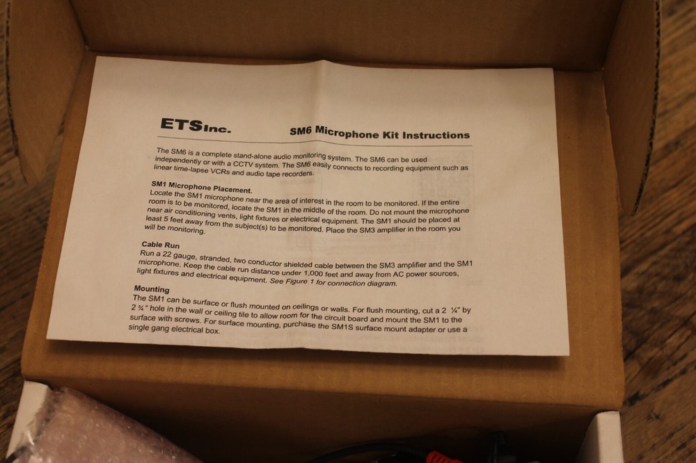 ETS SM6 Kit Includes: SM1 Microphone SM3 Amplifier