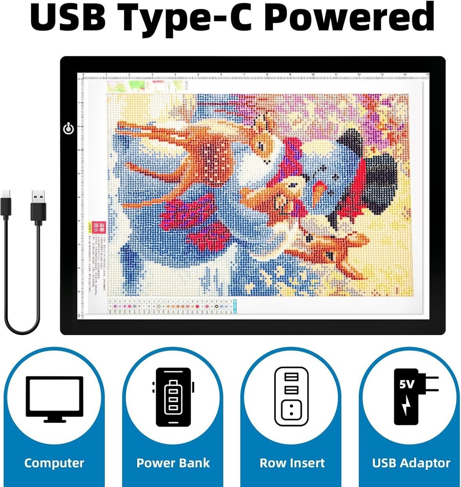 RTjoy A3 Slim LED Light Tracing Box Pad Adjustable USB Powered Board A3 NEW