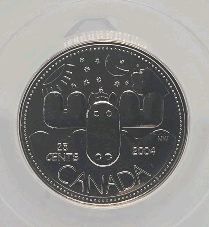 2004-P CANADA 25 CENT MOOSE PCGS MS68