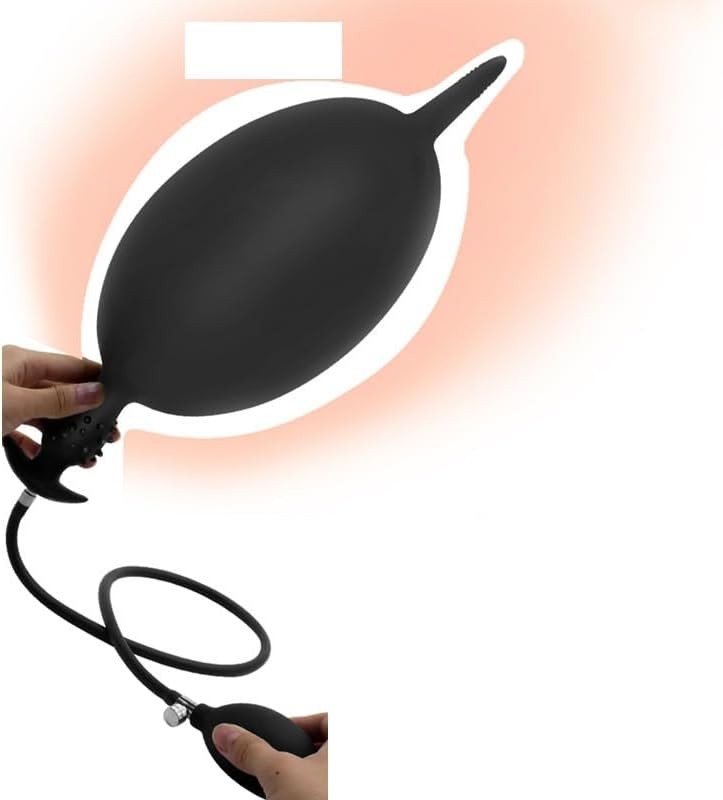 Inflatable Butt Plug Silicone Anal Balloon Pump with Quick Release Valve Stretch