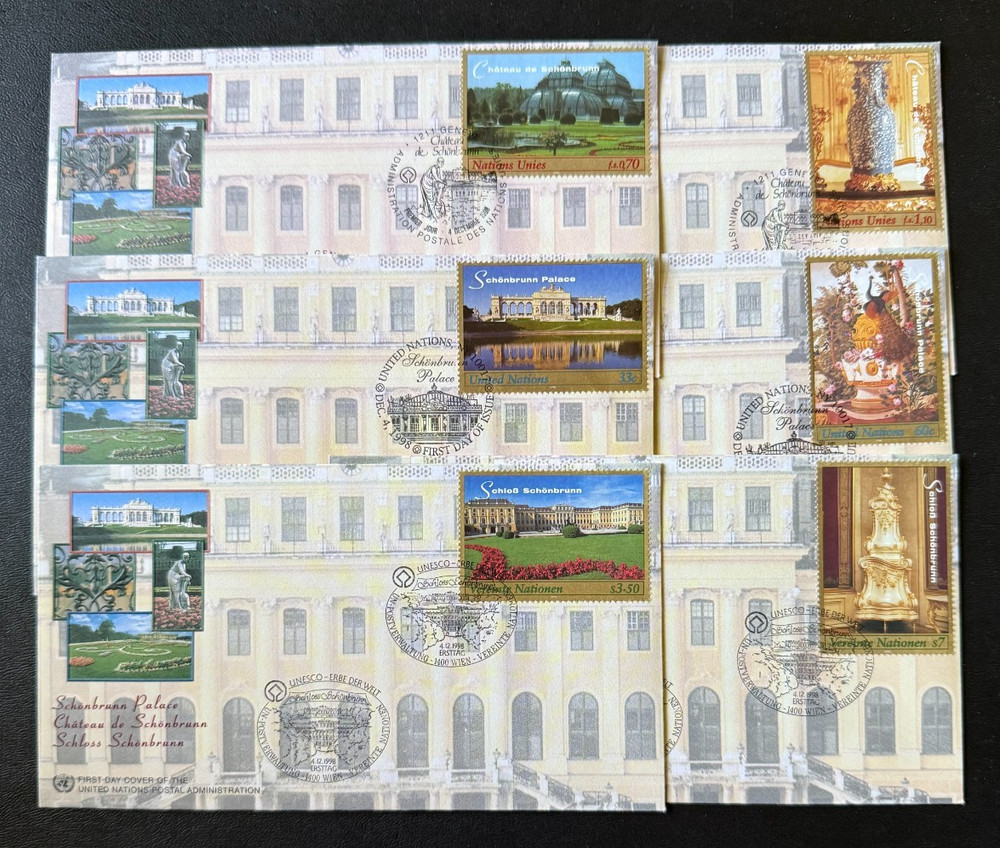United Nations 1998 SchonBrunn Palace FDC Set
