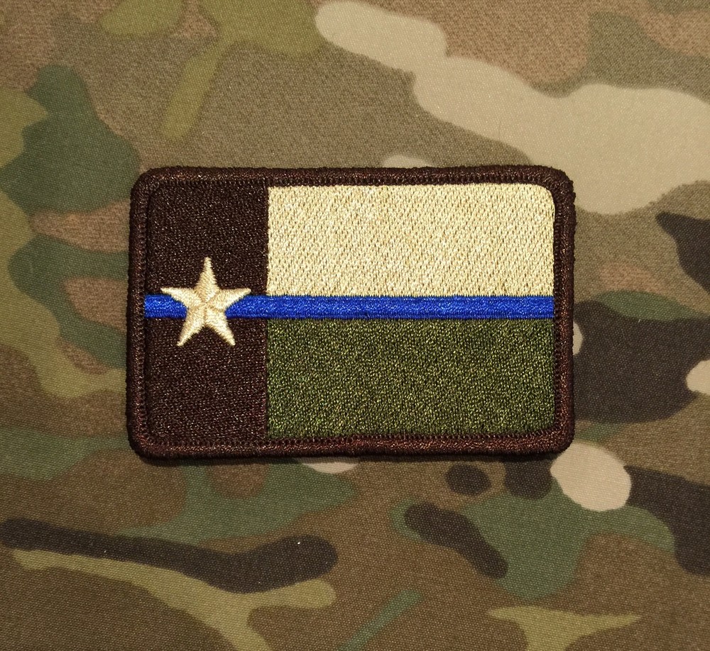 Arid Thin Blue Line TEXAS State Flag Patch, LEO