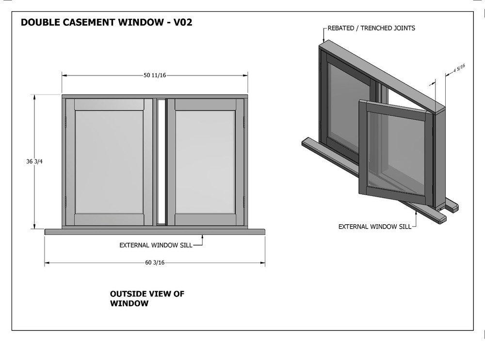 TIMBER CASEMENT WINDOWS - V02 - Building Plans 2D & 3D - MAKE YOUR OWN & SAVE $$