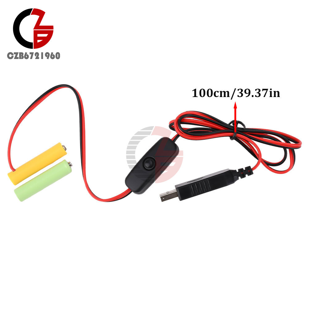 AAA Eliminator Cable Dummy-Battery Power Cable Replacement for 3/4.5/6V AA AAA