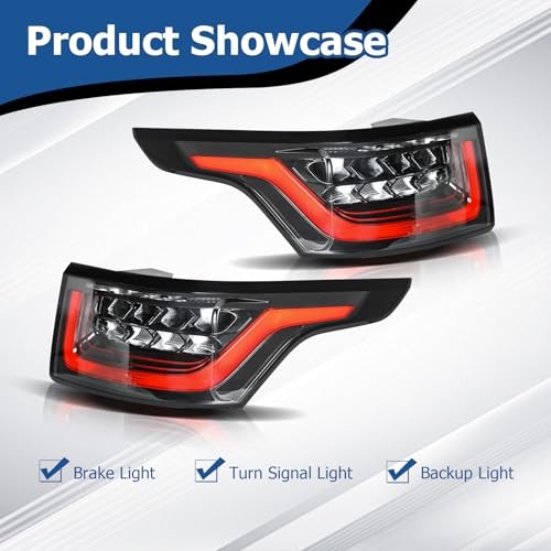 Driver and Passenger Side Tail Lights Assembly Replacement for Range Rover