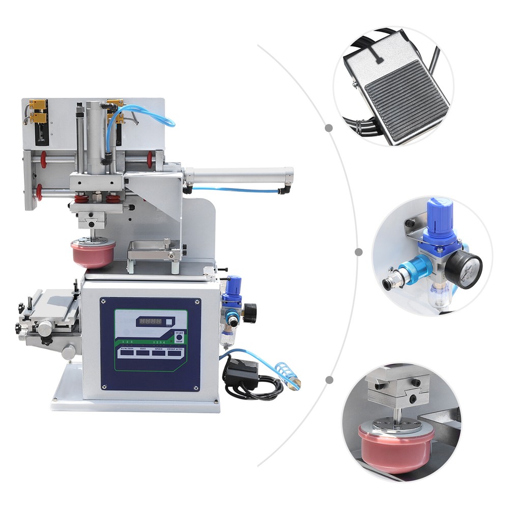Pneumatic Pad Printing Machine Sealed Ink Pad Printer Cups Stamping Embossing