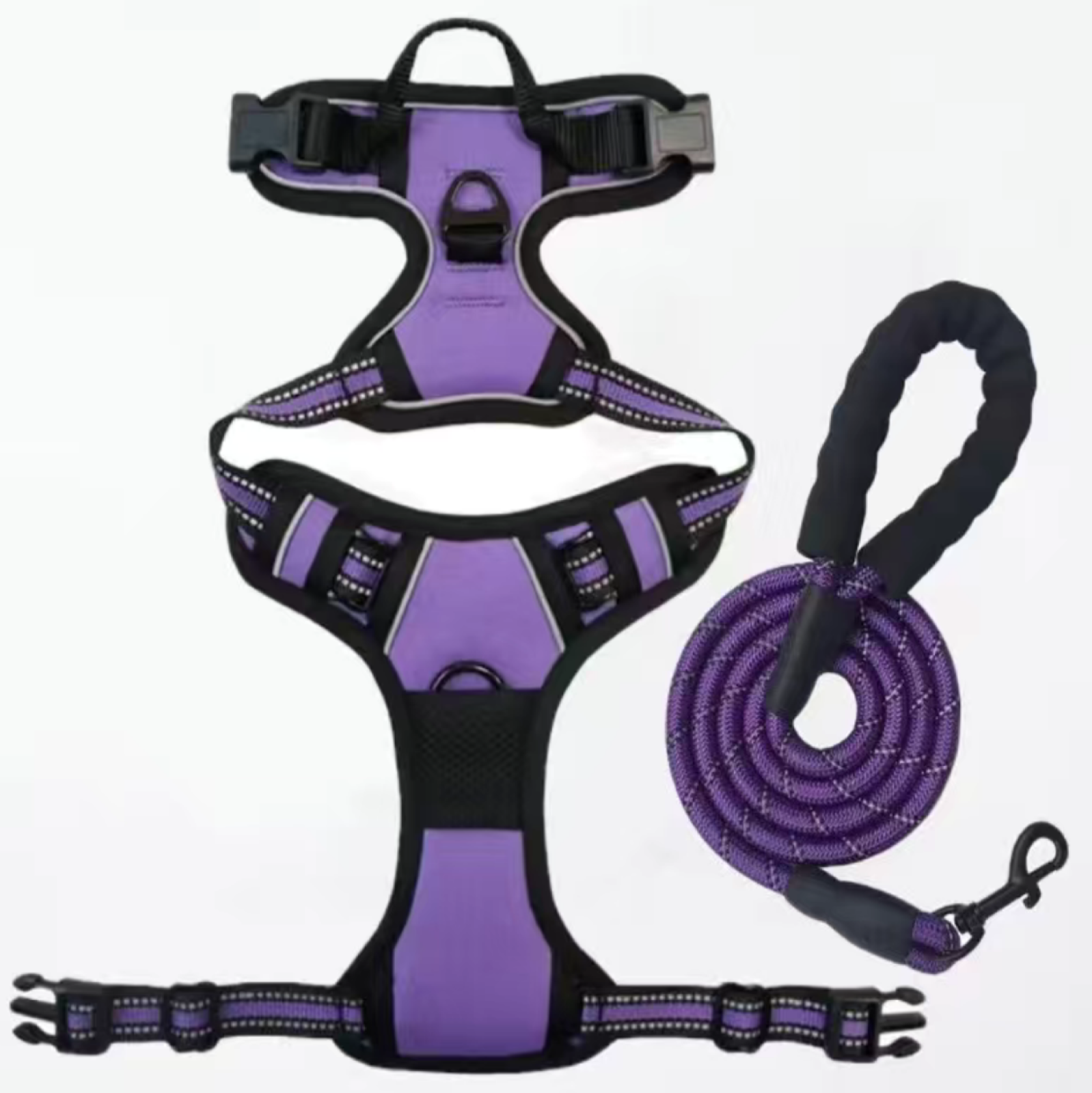 Dog Harness & Training Leash No Pull Control Adjustable Large Handle Heavy Duty