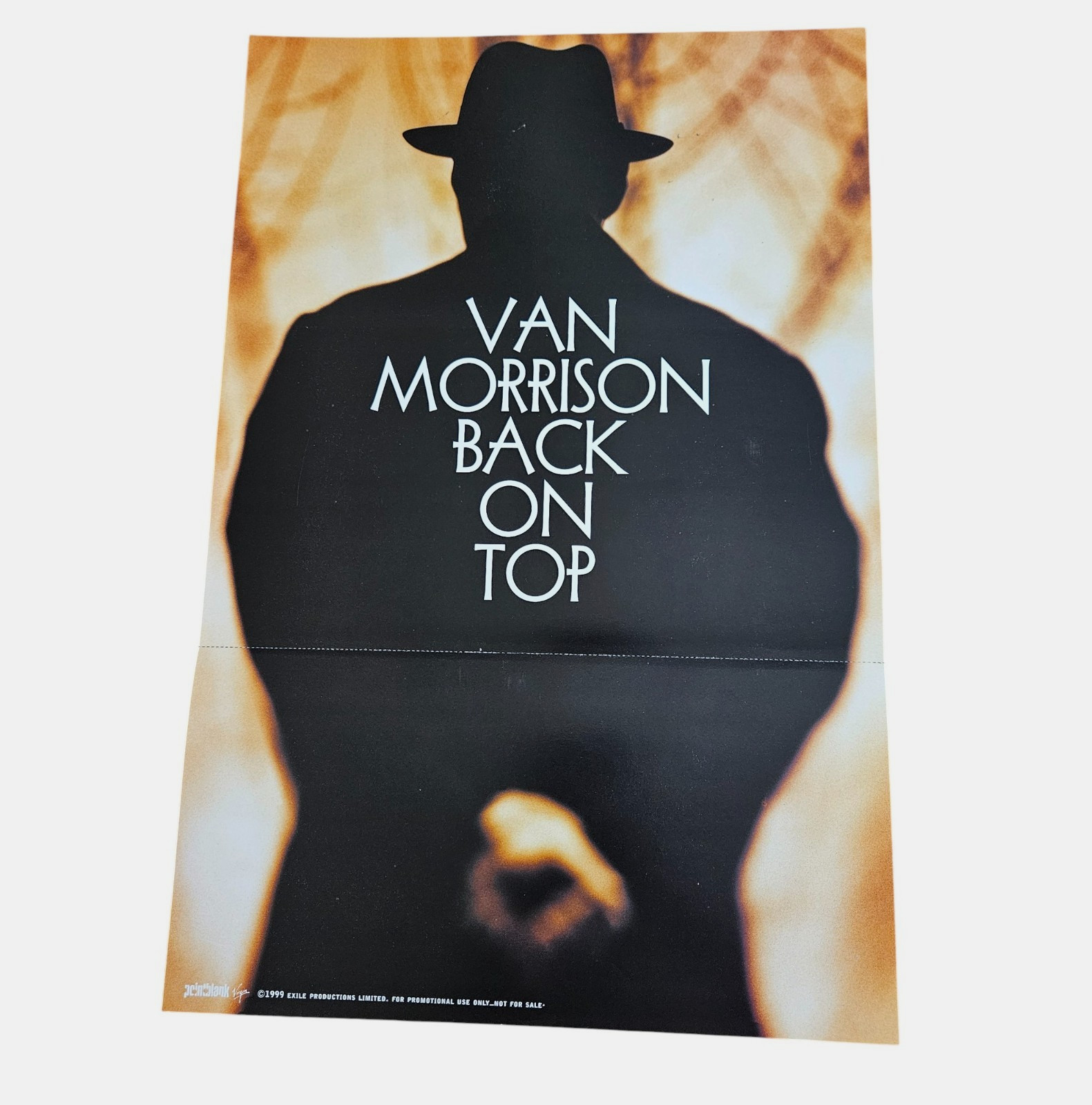 Van Morrison Back On Top 12x24 Original 1999 Double Sided Album Promo Poster