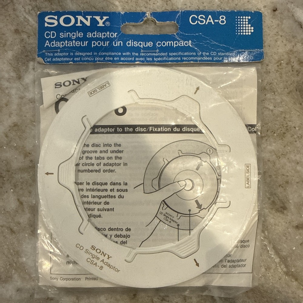 Sony CD Single Adaptor Mini CD Adapter CSA-8 NEW