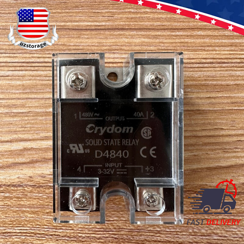 For Crydom D4840 Single-phase Solid State Relay Input 3-32VDC Output 480VAC 40A