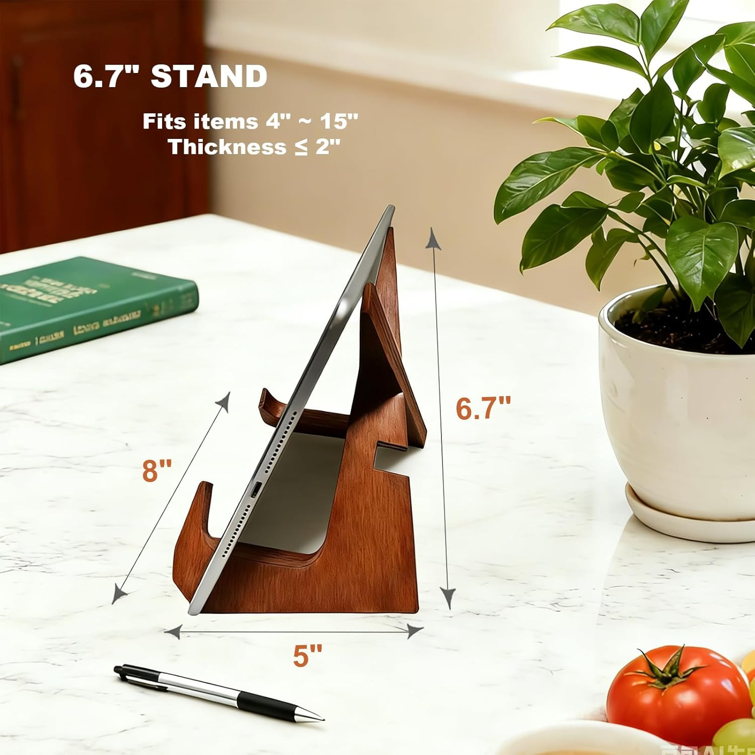 Adjustable Wooden Plate Stands for Display Easels - 6.8 Inch Plate Holders for D