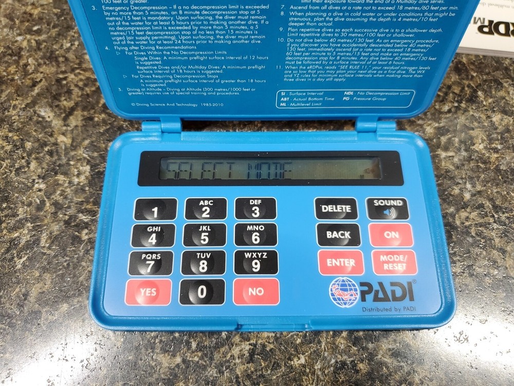 PADI eRDPml Multilevel Recreational Dive Planner