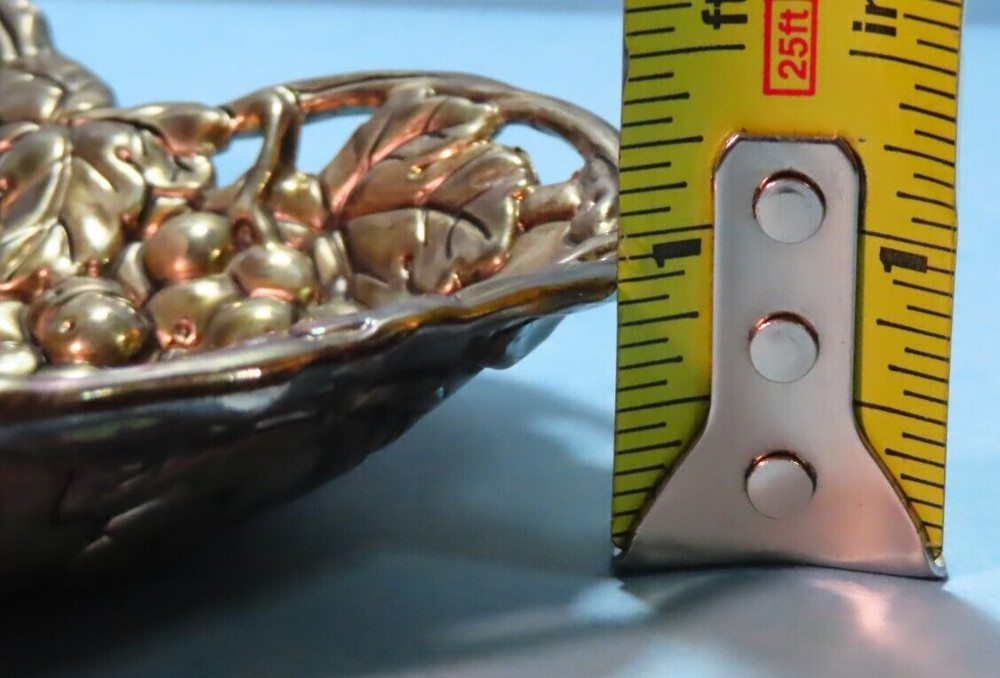 Vintage Godinger Silver Plated Grape Design Double Heart Serving Nut Fruit Dish