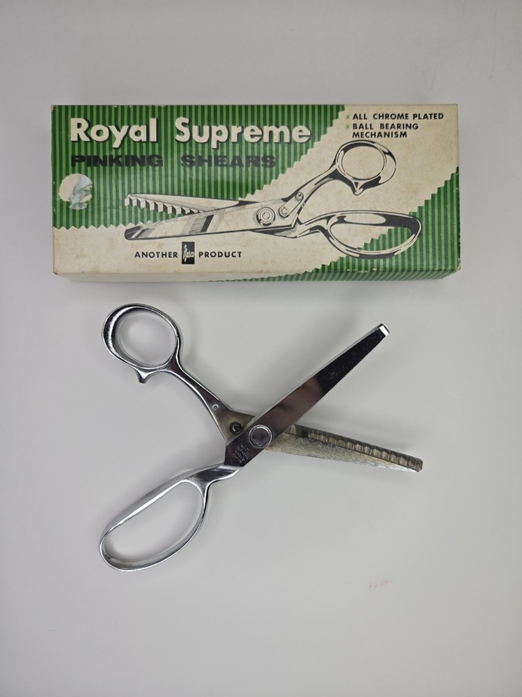 ROYAL SUPREME Chrome Plated Pinking Shears Scissors